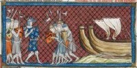 14世紀的手抄本畫圖菲利普二世和他的法國十字軍