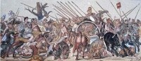 著名的伊蘇斯戰役馬賽克畫復原圖