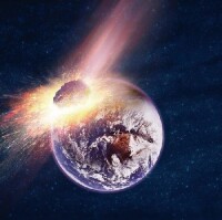 小行星撞擊地球（想象圖）