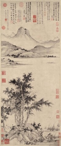 秋江待渡圖[元代盛懋創作紙本水墨畫]