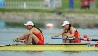 中國賽艇選手奪得女子雙人單槳決賽亞軍
