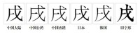 “戌”字的字形對比