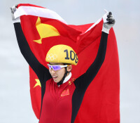 2014年索契冬奧會中揮舞國旗