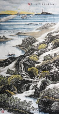 秋山明凈海如妝 2020年 240×126cm