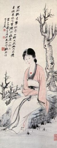 梅花仕女圖