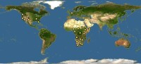 蛇鷲世界分布圖