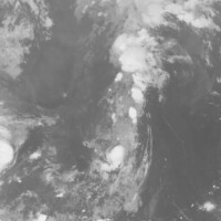 北上至山東附近的颱風“海棠”殘餘雲系