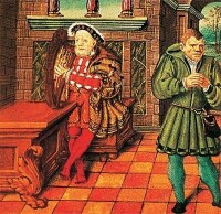 亨利八世（左）和弄臣威爾索莫斯一起演奏