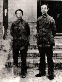 1938年，楊秀峰和孫文淑在太行山