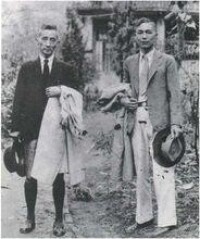 1937年10月，梁希（左）與金善寶在重慶