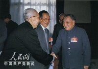 鄧小平與王震親切握手