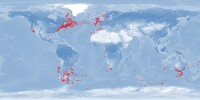 長肢領航鯨海洋區域分佈採樣圖