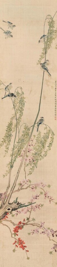 桃花鳴禽