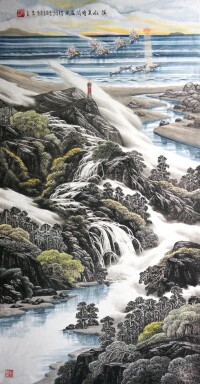 溪山夏晴問海圖 2020年 240×126cm