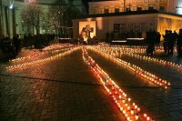 位於基輔的紀念烏克蘭大飢荒受難者十字架