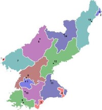 朝鮮直轄市分布圖