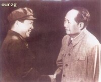 （圖）1965年10月1日，李真在天安門城樓受到毛澤東主席親切接見