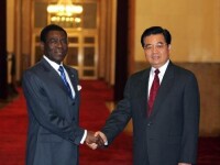 胡錦濤與赤道幾內亞總統奧比昂會談