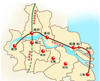 長江三角洲地區城際鐵路網規劃圖