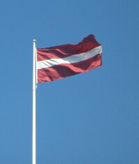 飄揚的拉脫維亞國旗