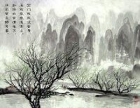 《精舍遇雨》詩詞插畫