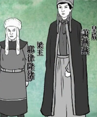 982年的梁王耶律隆緒與皇后蕭綽（CCTV12造像）