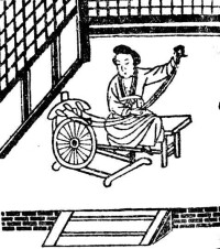 三錠腳踏紡車 《中國紡織科技史》