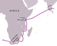 達·伽馬第一次航海路線
