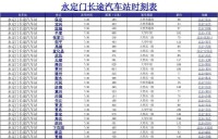 永定門長途汽車站時刻表