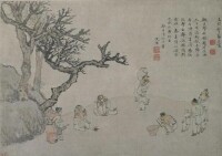 明 張宏《擊缶圖》