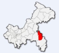黔江區在重慶市的位置（紅色處）