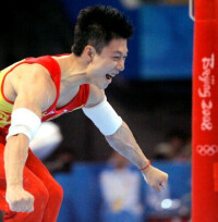 獲北京奧運會體操男子團體、雙杠冠軍