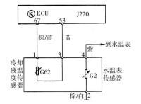 轎車冷卻液溫度感測器的電路圖