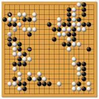 防止黑棋在上邊先手擋下，但加厚了黑右邊。